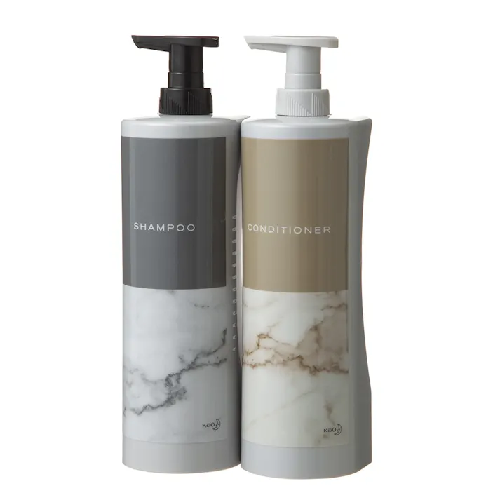 スマートホルダーセット シャンプー/コンディショナー用 カインズ限定デザイン 大理石調(デザインNo.143)(販売終了)
