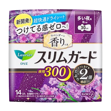 花王 ロリエ スリムガード ラベンダーの香り 多い夜用300 羽つき 14個