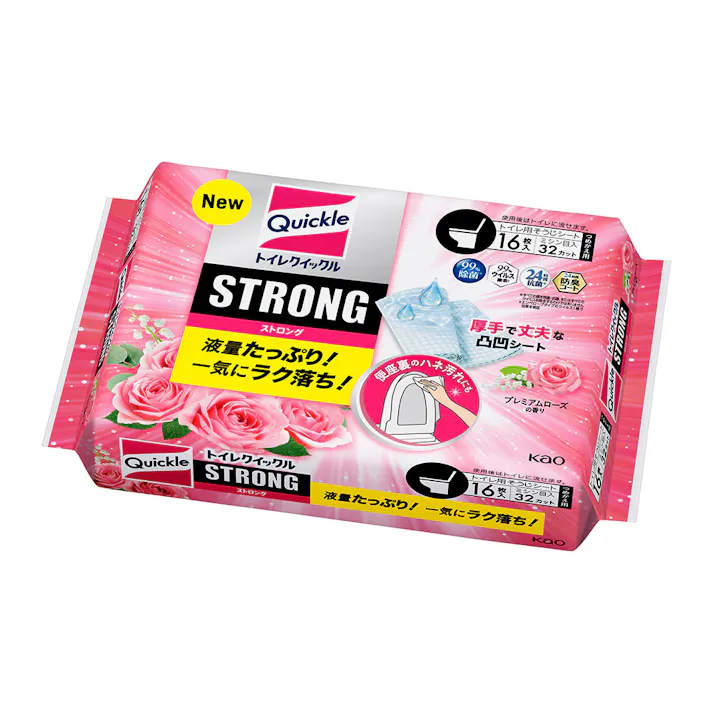 トイレクイックル ストロング プレミアムローズの香り 詰替 16枚入