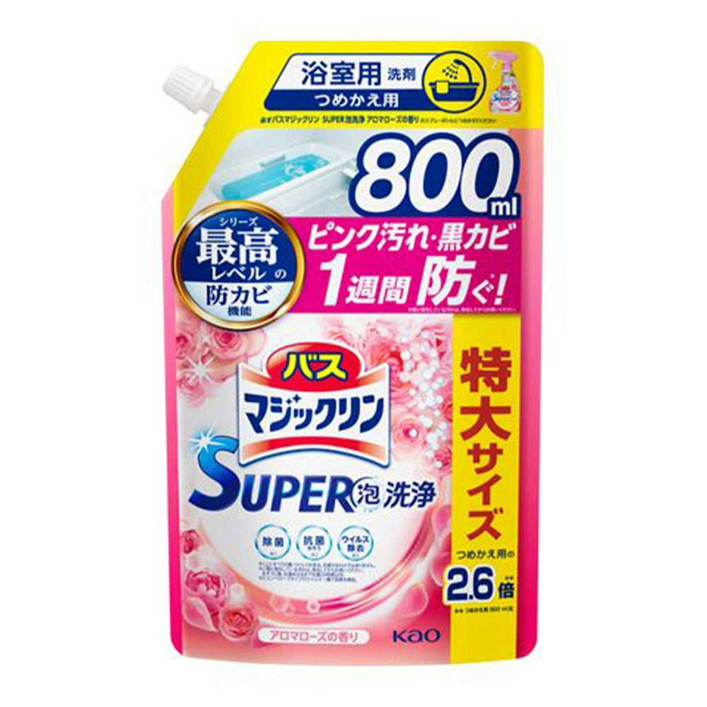 バスマジックリン SUPER泡洗浄 アロマローズの香り 詰替 800ml お風呂用洗剤 バスマジックリン SUPER泡洗浄 アロマローズの香り 詰替 800ml お風呂用洗剤
