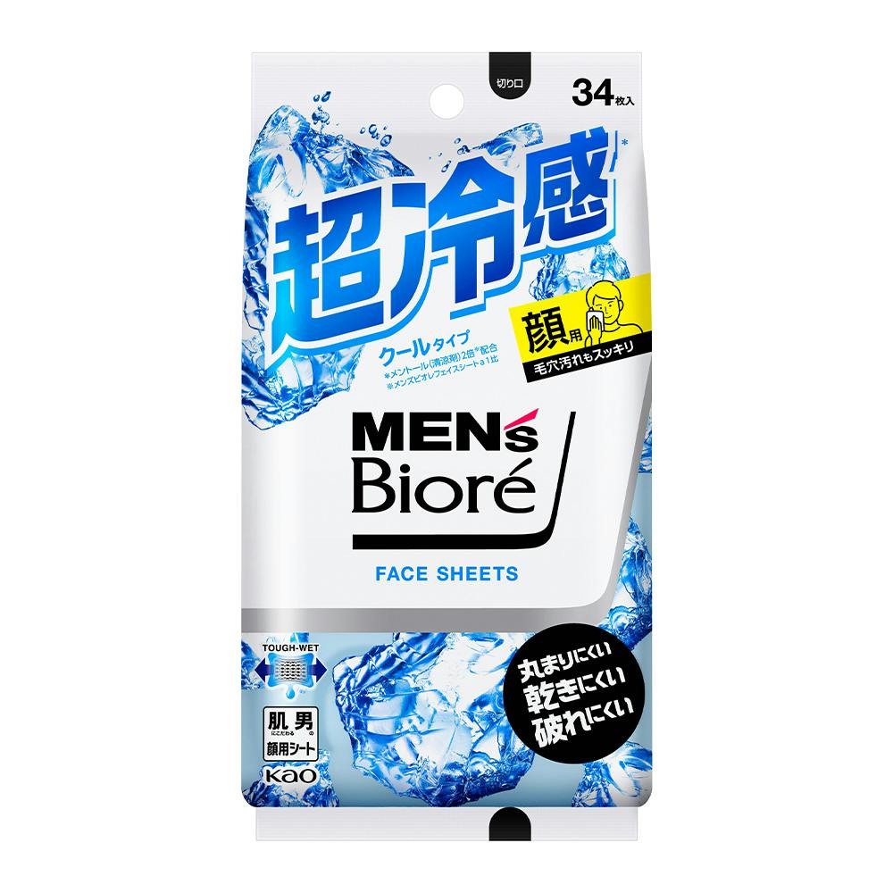 メンズビオレ フェイスシート クールタイプ 34枚入 季節用品 メンズビオレ フェイスシート クールタイプ 34枚入 季節用品
