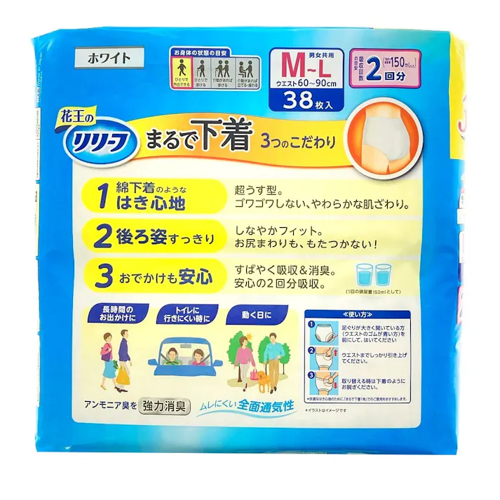 リリーフ パンツタイプ まるで下着 2回分 M-L 38枚