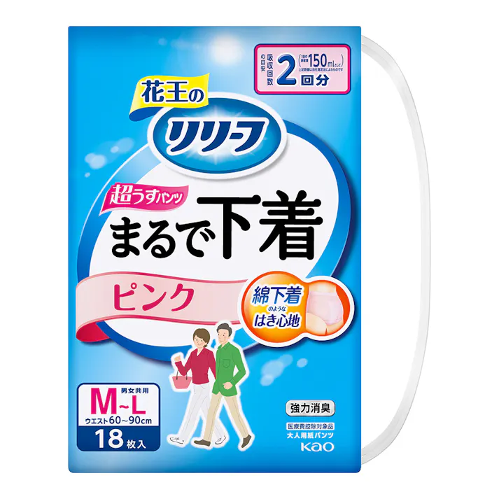 リリーフ パンツタイプ まるで下着 2回分 ピンク M-L 18枚