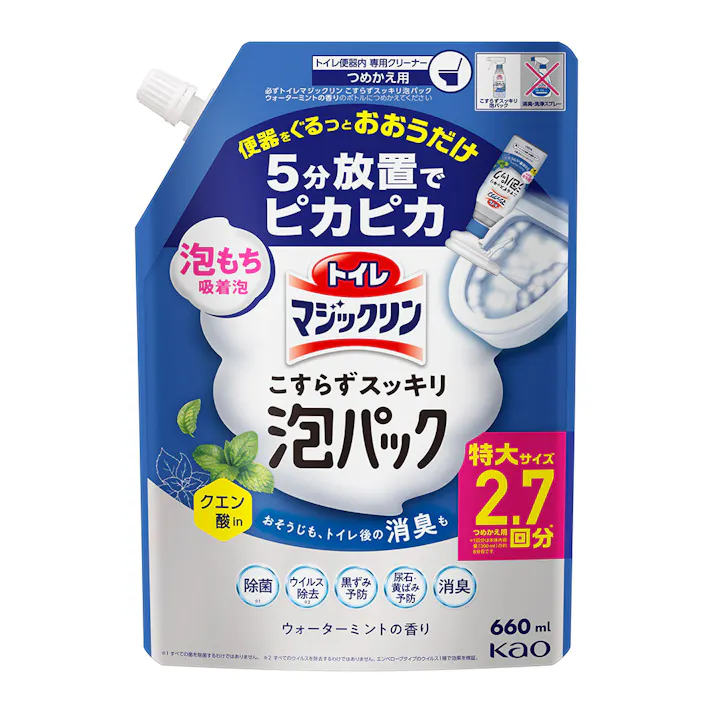 トイレマジックリン 泡パック ウォーターミントの香り 詰替 660ml
