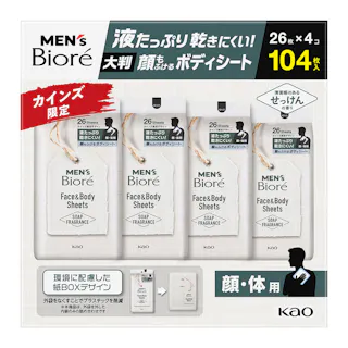 メンズビオレ フェイス&ボディシート 26枚×4コ