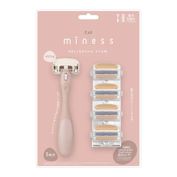 貝印 miness ボディ用カミソリ クラブパック 替刃5個付き