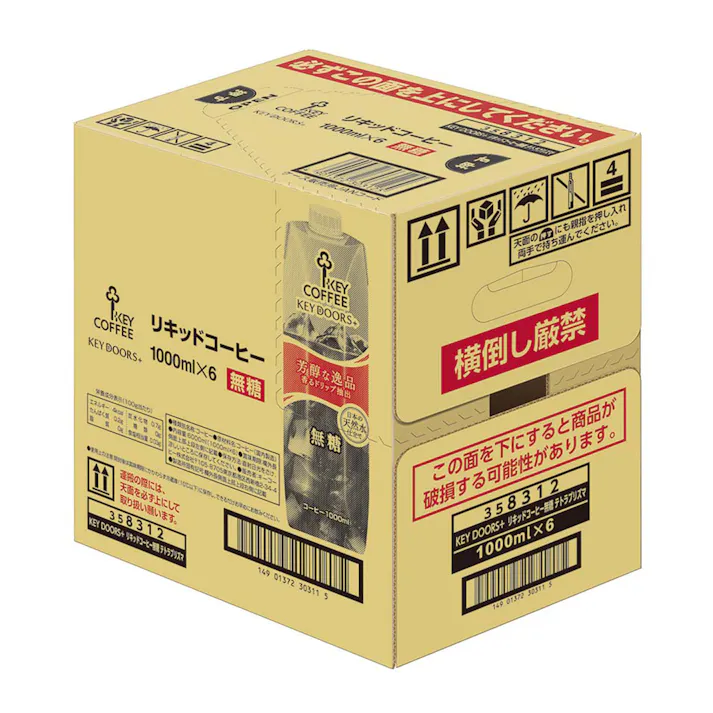 【ケース販売】キーコーヒー リキッドコーヒー 無糖 1000ml×6本