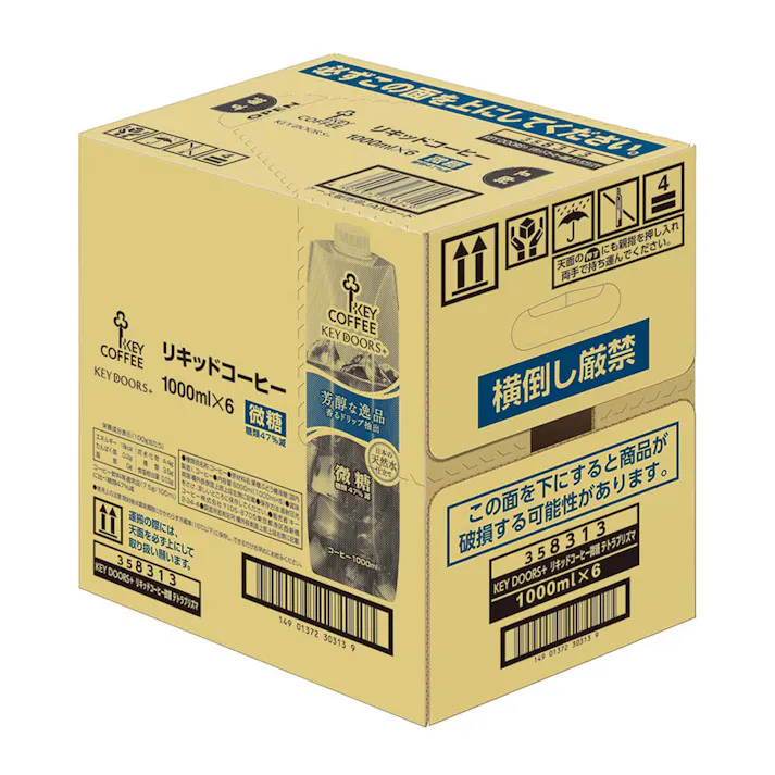 【ケース販売】キーコーヒー リキッドコーヒー 微糖 1000ml×6本