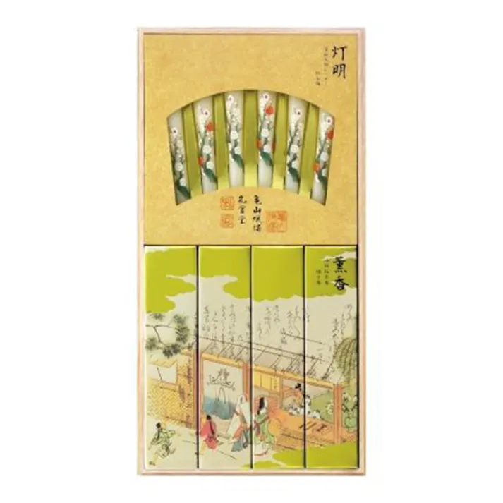 カメヤマ 特撰絵巻 吟撰仙年香と蜜蝋 桐箱入り