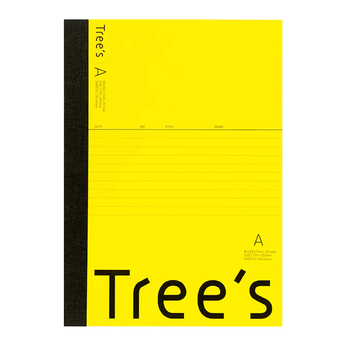 日本ノート B5 Tree’sノート A罫 30枚 イエロー