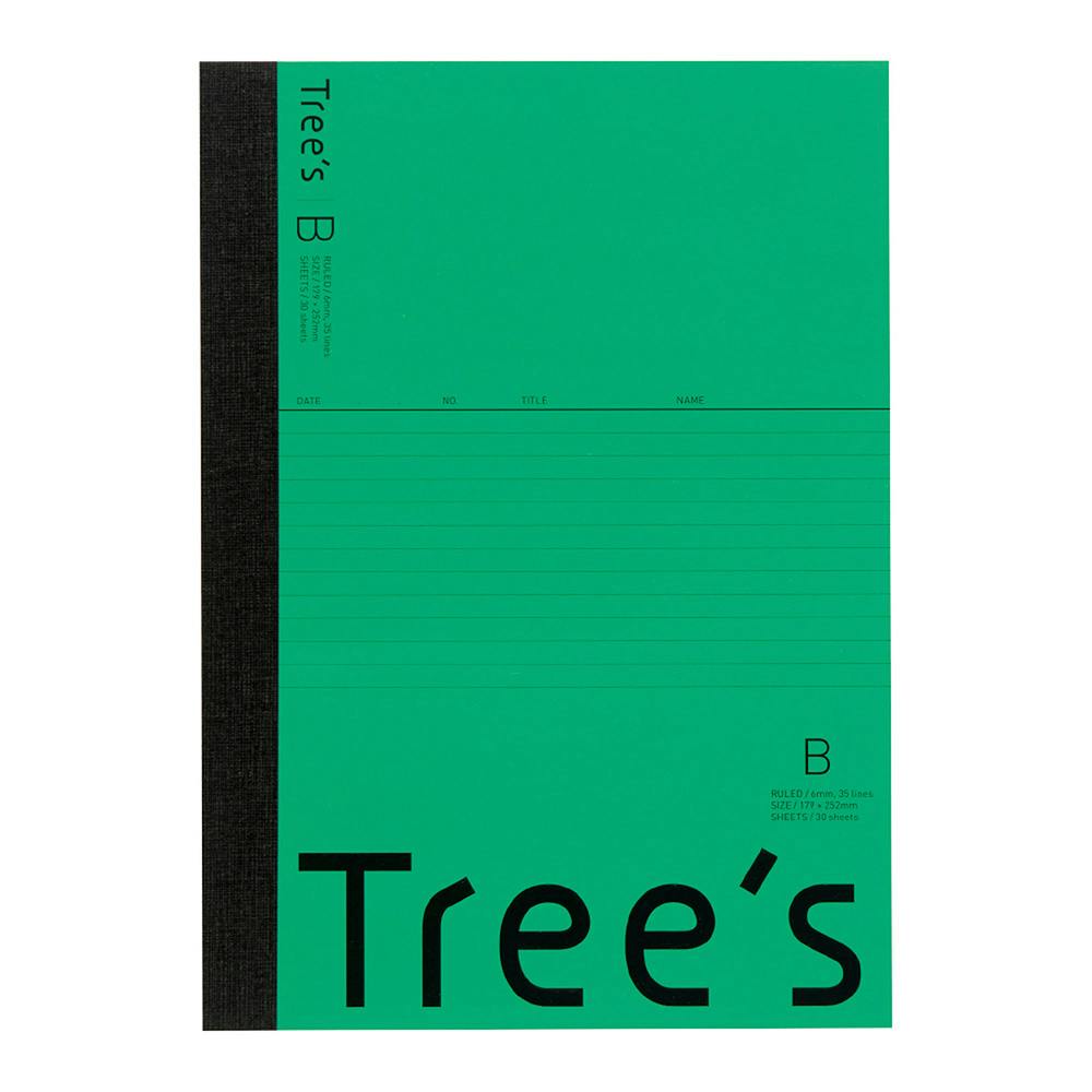 日本ノート B5 Tree’sノート B罫 30枚 グリーン