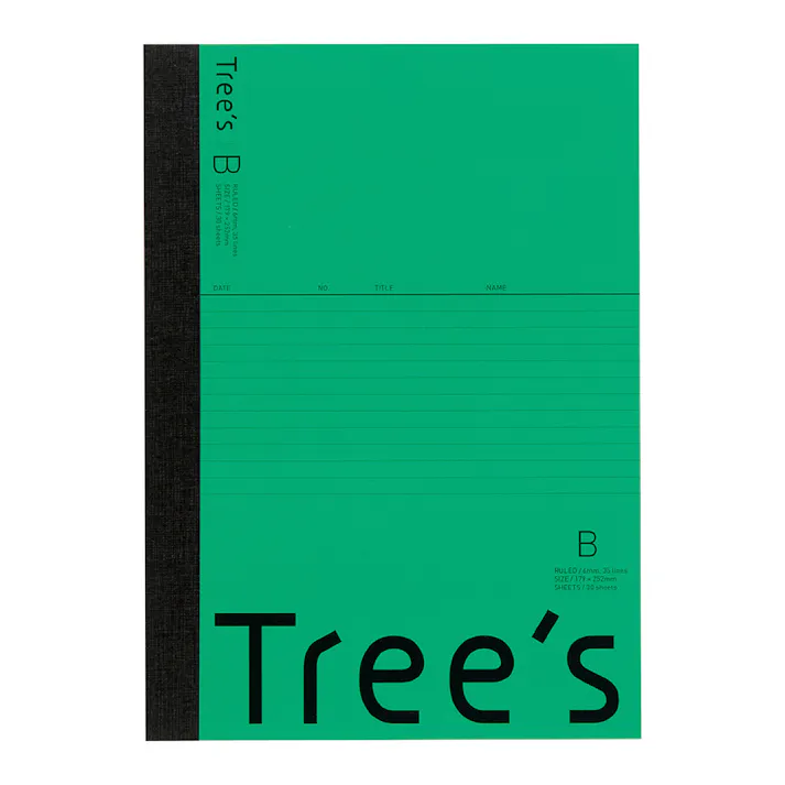 日本ノート B5 Tree’sノート B罫 30枚 グリーン