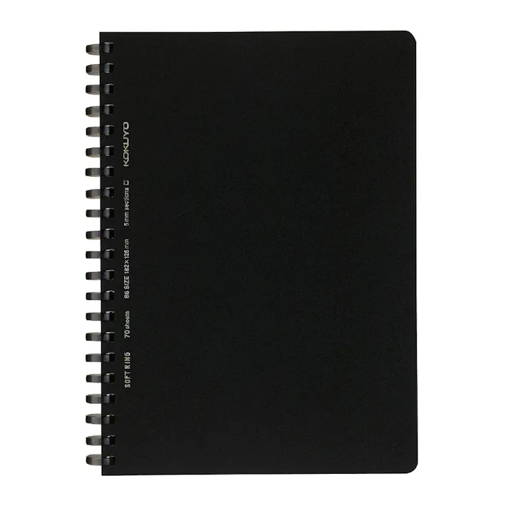 コクヨ ソフトリングノート B6 方眼罫 70枚 黒