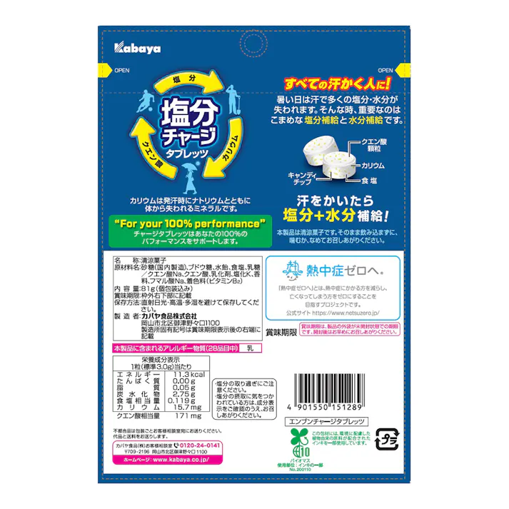 塩分チャージタブレッツ 81g