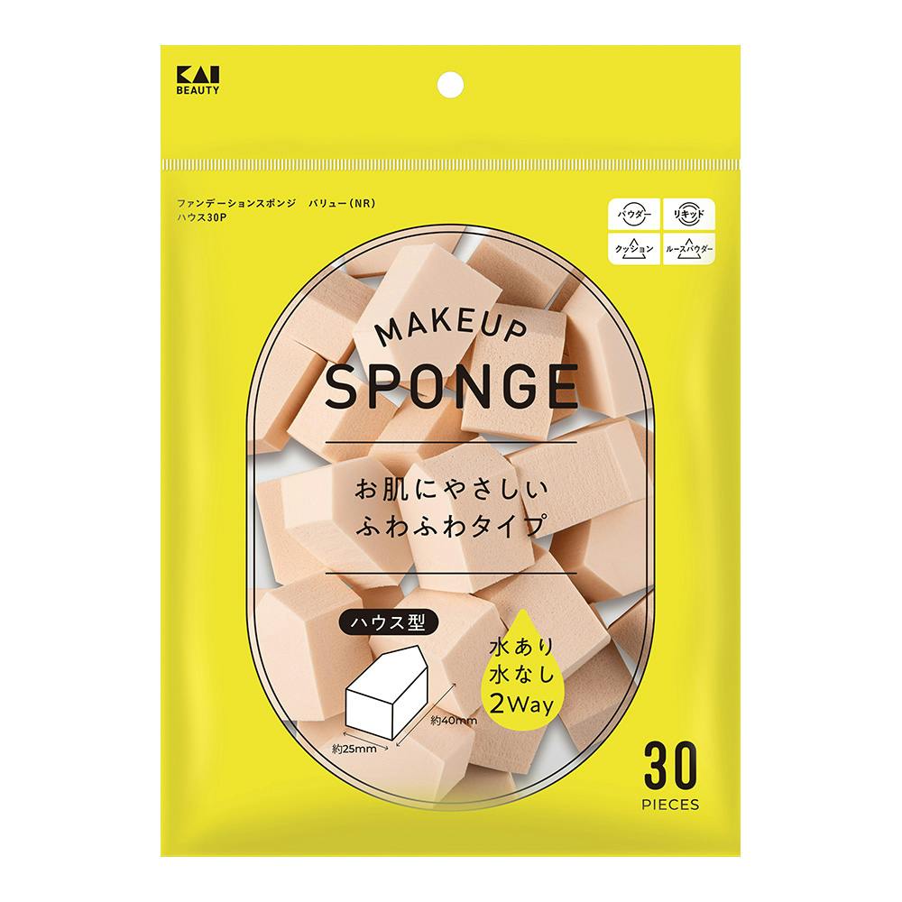 貝印 ファンデスポンジバリューNR ハウス 30個入