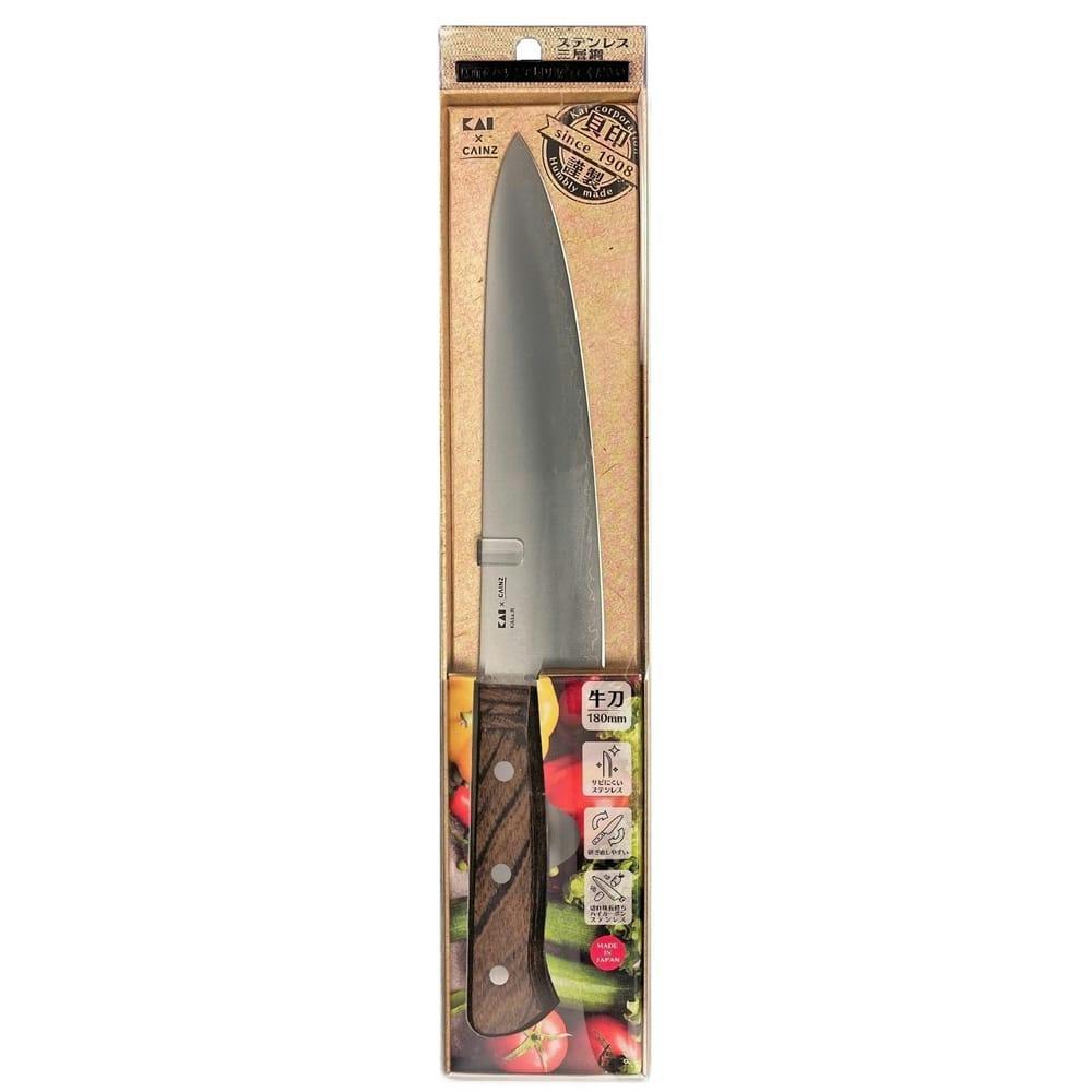 KAI×CAINZ ST三層鋼牛刀 180mm | 包丁・ハサミ・調理器具・製菓