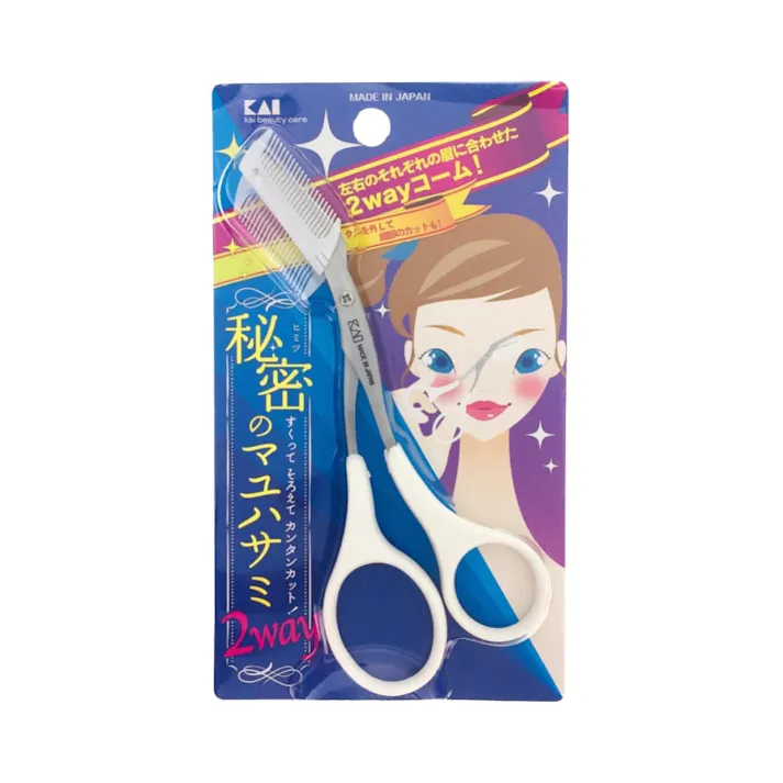 貝印 秘密のクシ付マユハサミ 2WAY