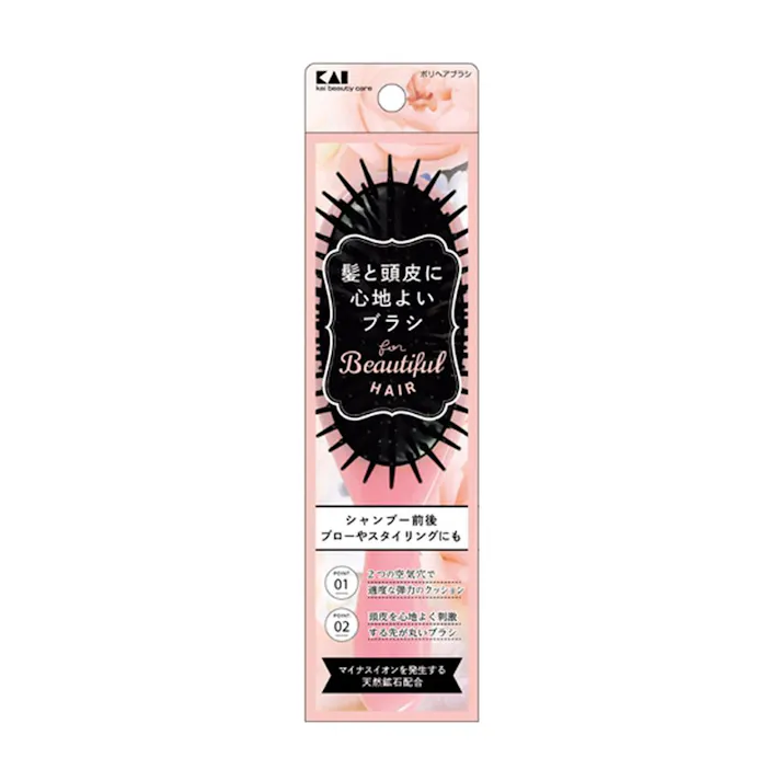 貝印 ポリヘアブラシ 髪と頭皮に心地よいブラシ KQ3109