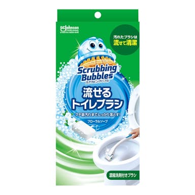 ジョンソン スクラビングバブル 流せるトイレブラシ フローラルソープ 本体＋替えブラシ4個