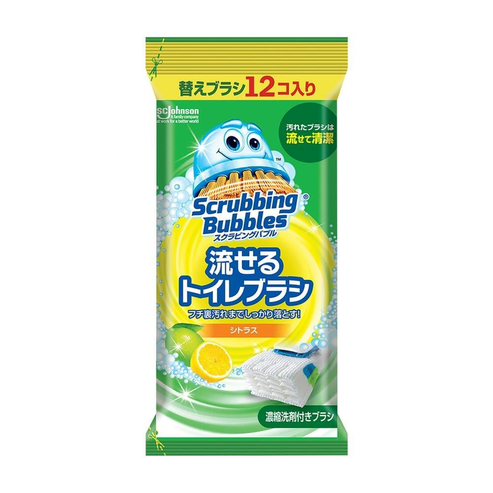 スクラビングバブル シャット 流せるトイレブラシ 付替 12個入×2