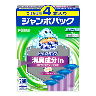 JS スクラビングバブル トイレスタンプ 消臭成分in クリアジャスミン 替え 4本