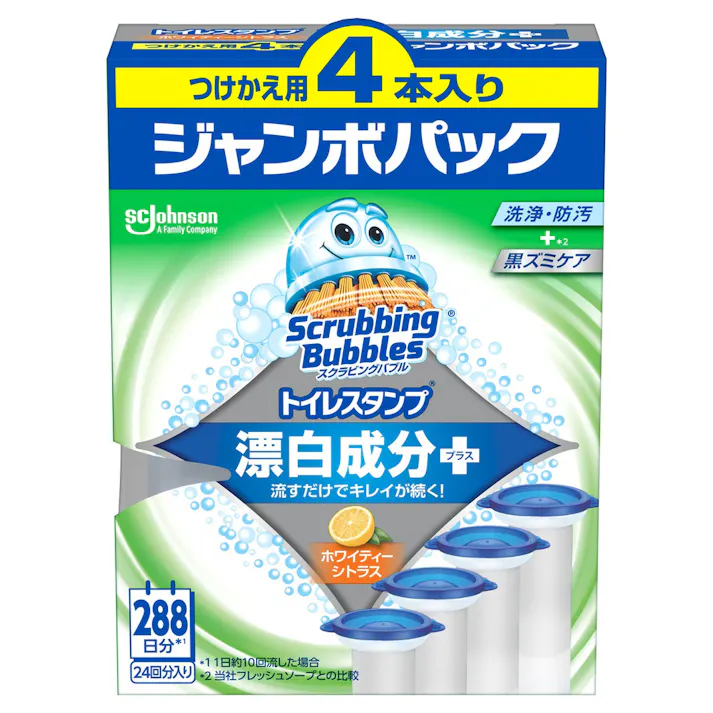 JS スクラビングバブル トイレスタンプ 漂白成分プラス ホワイトティーシトラス 替え 4本