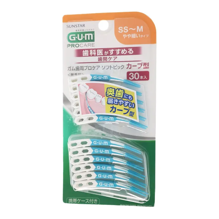 ガム 歯周プロケア ソフトピック カーブ型 無香料 SS-M 30本