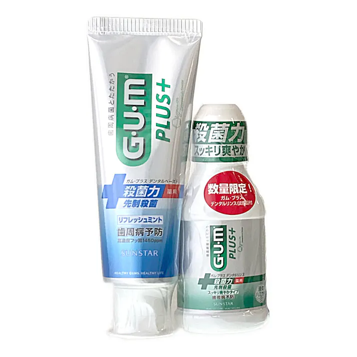 ガム・プラス デンタルペースト リフレッシュミント120g+リンス80ml