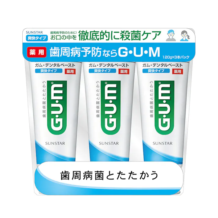 ガム・デンタルペースト 爽快タイプ 120g×3本パック