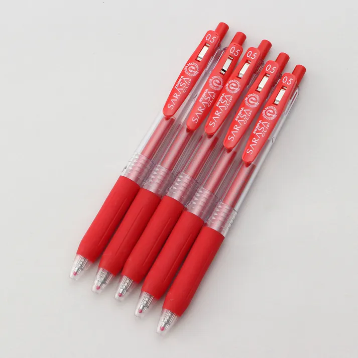 ゼブラ ジェルボールペン サラサクリップ 0.5mm 赤 5本入