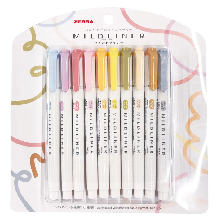 ゼブラ 限定マイルドライナー10色セット