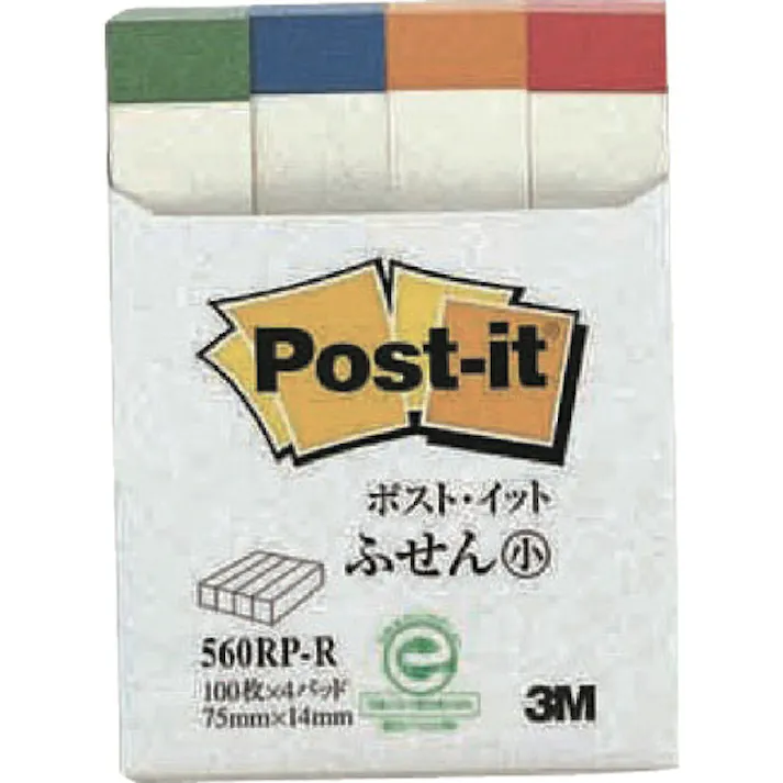 【CAINZ-DASH】スリーエム ジャパン文具・オフィス事業部 ポスト・イット 75X14mm 100枚X4パッド レインボー 560RP-R【別送品】