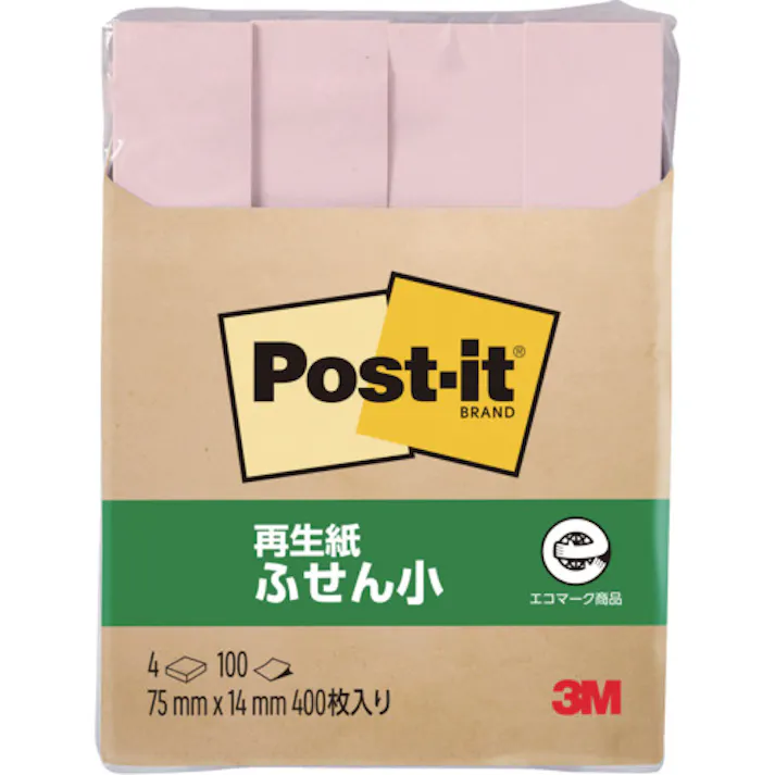 【CAINZ-DASH】スリーエム ジャパン文具・オフィス事業部 ポスト・イット 75X14mm 100枚X4パッド ピンク 560RP-P【別送品】