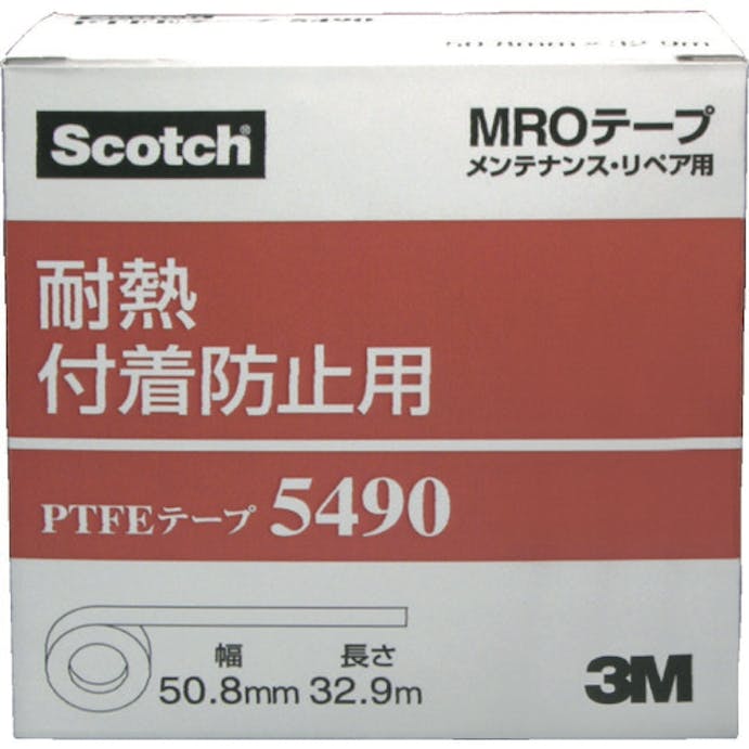 【CAINZ-DASH】スリーエム　ジャパンテープ・接着剤製品事業部 ＰＴＦＥテープ（耐熱付着防止用）　５４９０　１９ｍｍＸ３２．９ｍ 5490 19X32【別送品】