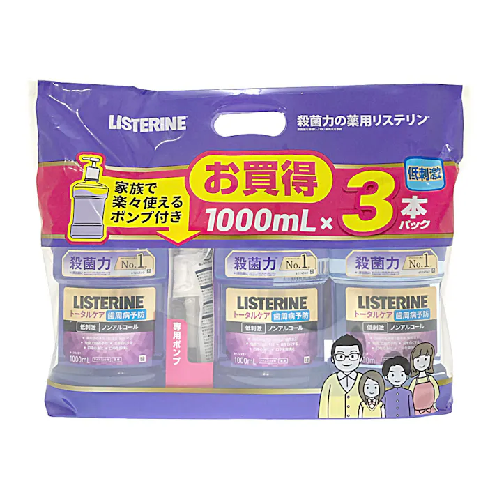 薬用リステリン トータルケア 歯周病予防 1L×3本 ポンプ付