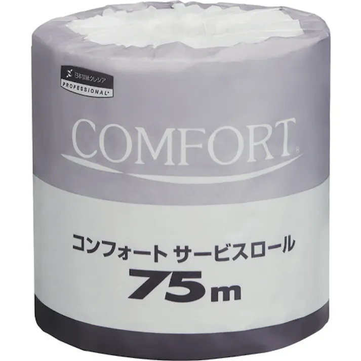【CAINZ-DASH】日本製紙クレシア トイレットペーパー コンフォートサービスロール 75m 1ケース80個入 11275【別送品】