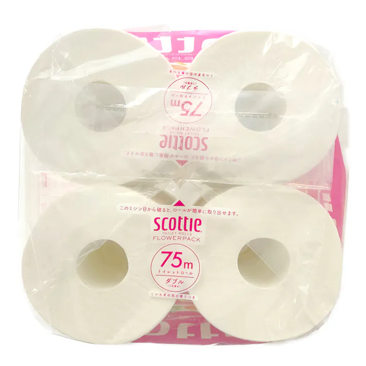 スコッティ フラワーパック 3倍長持ちトイレットロール 75m×12ロール ダブル