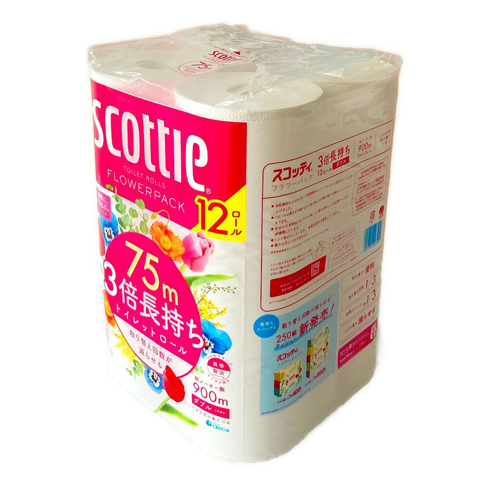 日本製紙クレシア スコッティ フラワーパック 3倍長持ち 12ロール ダブル | 紙製品 | ホームセンター通販【カインズ】