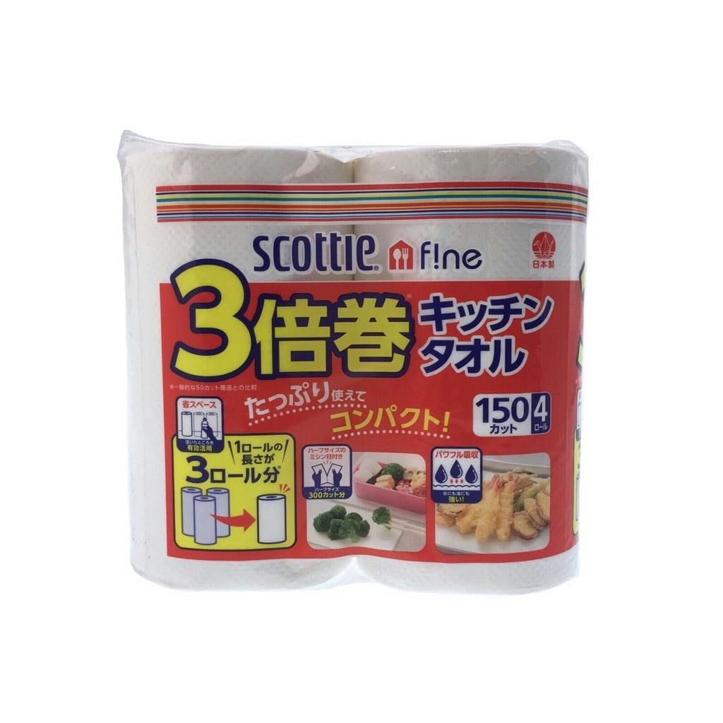 日本製紙 クレシア スコッティファイン 3倍巻キッチンタオル 150カット 