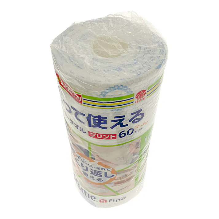 日本製紙 クレシア スコッティファイン 洗って使えるペーパータオル プリント 60カット 1ロール