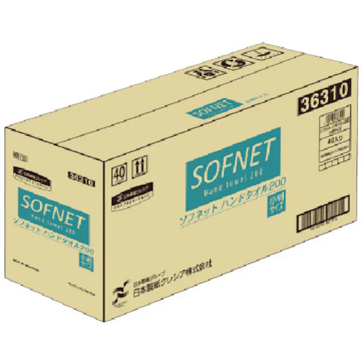 【CAINZ-DASH】日本製紙クレシア ソフネット ハンドタオル200 小判 36310【別送品】