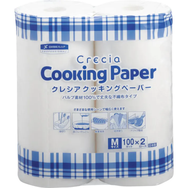 【CAINZ-DASH】日本製紙クレシア クッキングペーパー M 100カット 2ロール (2巻入) 38731【別送品】