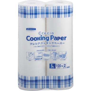 【CAINZ-DASH】日本製紙クレシア クッキングペーパー　Ｌ　１００カット　２ロール　（２巻入）【別送品】