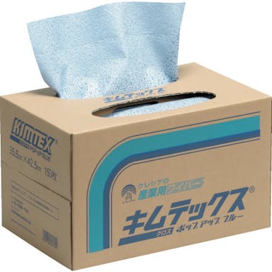 【CAINZ-DASH】日本製紙クレシア キムテックス　ポップアップブルー　１５０枚×４／１Ｃｓ（箱）＝６００枚 60740【別送品】