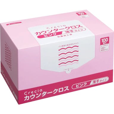 【CAINZ-DASH】日本製紙クレシア カウンタークロス　薄手タイプ　ピンク 65422【別送品】