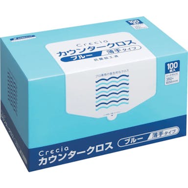 【CAINZ-DASH】日本製紙クレシア カウンタークロス　薄手タイプ　ブルー 65433【別送品】
