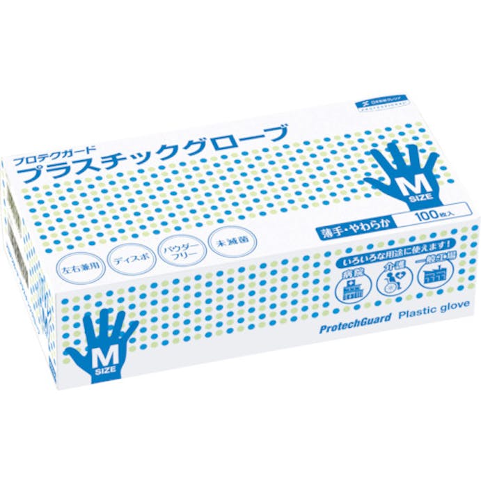 【CAINZ-DASH】日本製紙クレシア プロテクガード　プラスチックグローブ　Ｍサイズ　（１００枚入）【別送品】