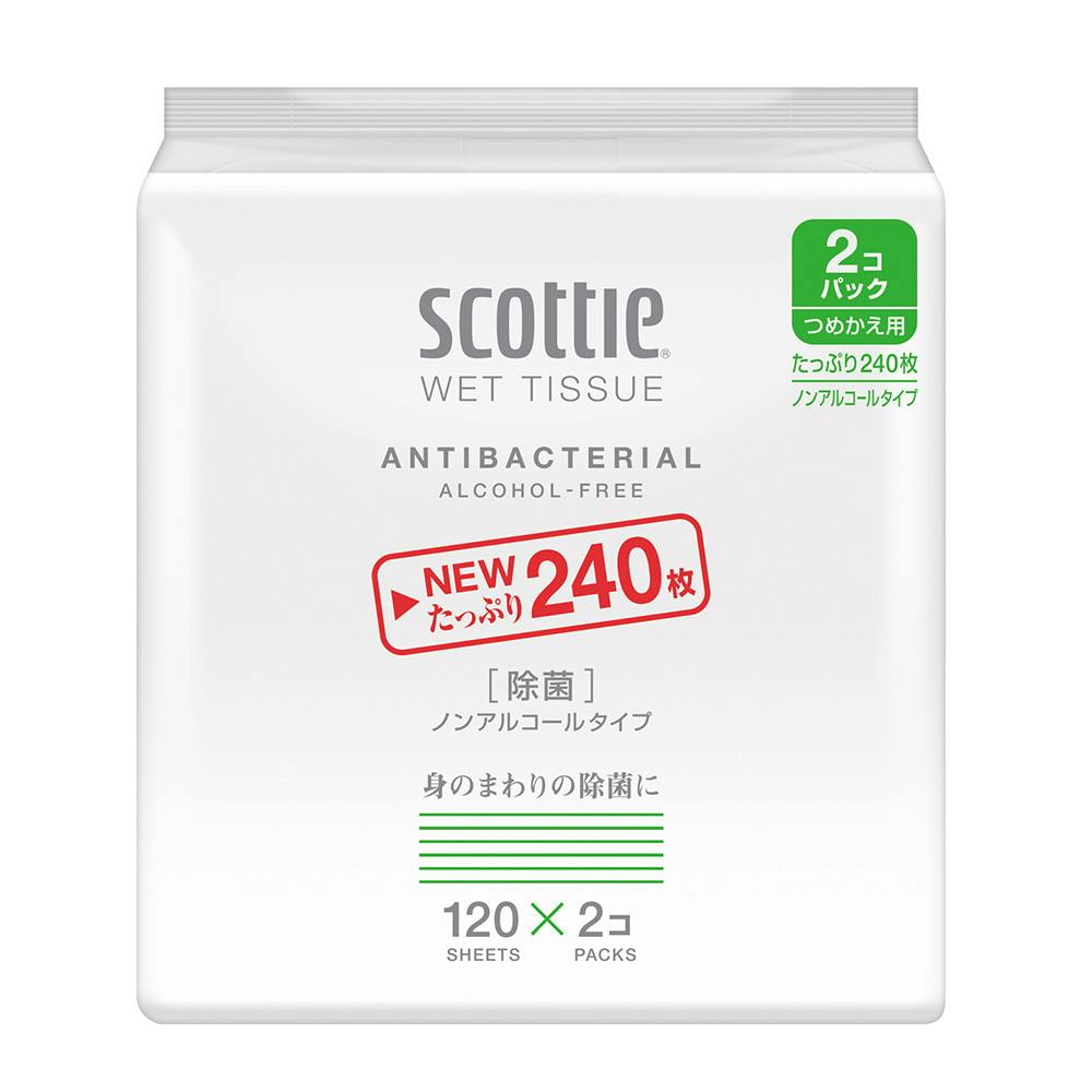 日本製紙 クレシア スコッティ ウェットティシュー 除菌 ノンアルコールタイプ 120枚 詰替用 2個パック ウェットティッシュ 日本製紙 クレシア スコッティ ウェットティシュー 除菌 ノンアルコールタイプ 120枚 詰替用 2個パック ウェットティッシュ