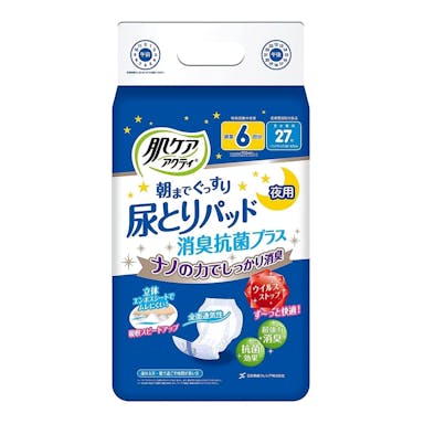 日本製紙クレシア 肌ケア アクティ 尿とりパッド 消臭抗菌プラス 6回分吸収 27枚