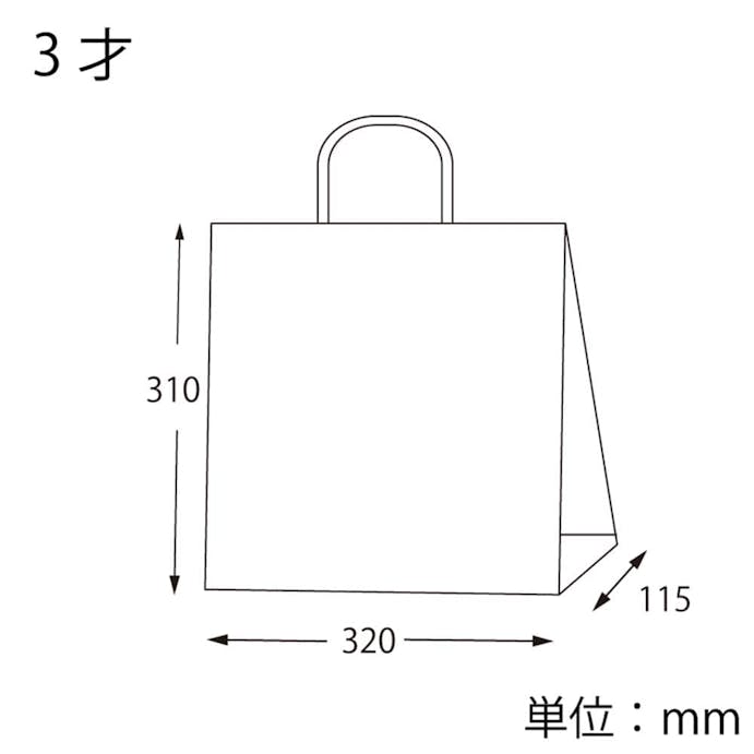 手提袋3才 白無地10枚入(販売終了)